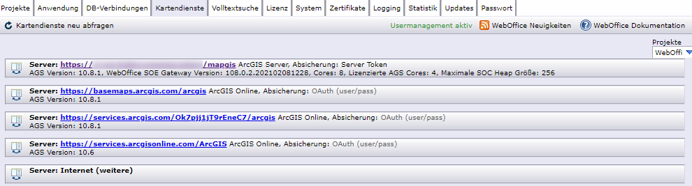 SynAdmin - Reiter Kartendienste