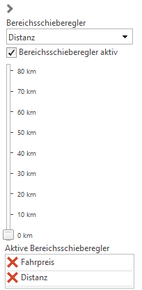 Bereichsschieberegler zur Auswahl eines Einzelwertes Bereichsschieberegler zur Auswahl eines Einzelwertes
