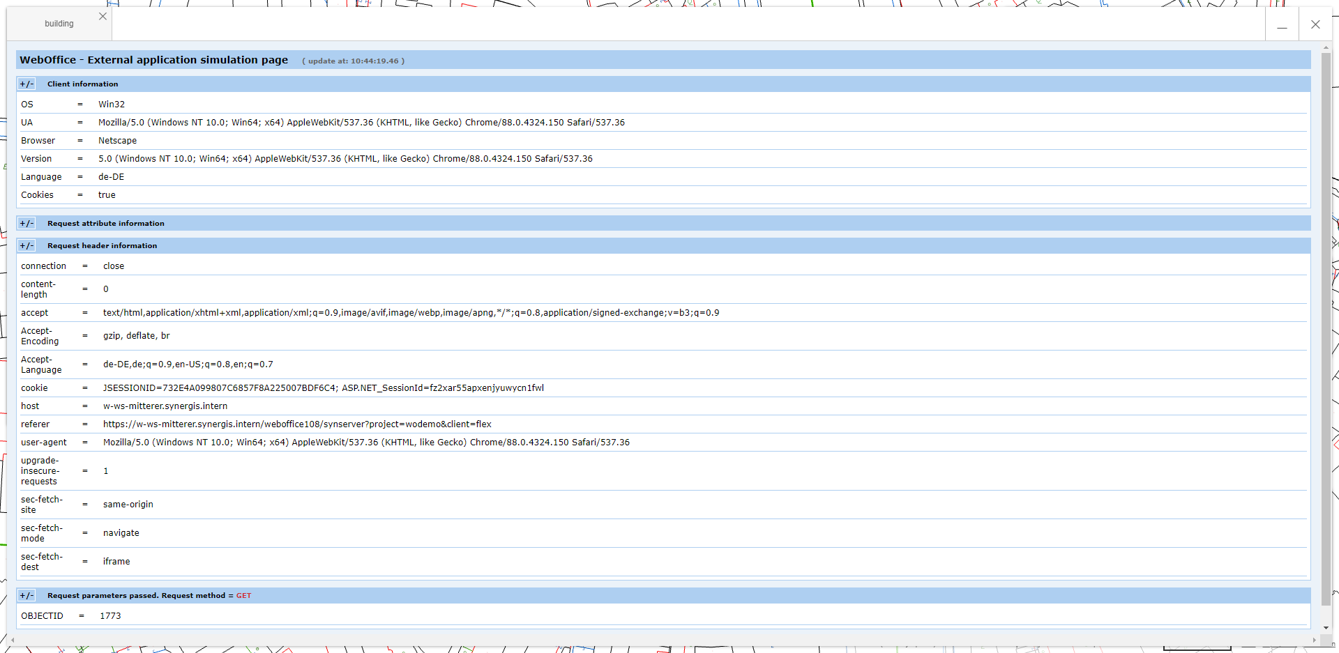 Gekoppelte externe Anwendung als Resultat des Custom Identify Tools