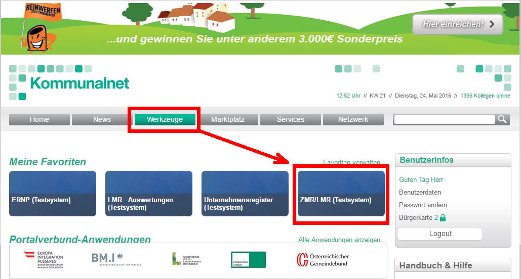 Öffnen des ZMR/LMR Systems Öffnen des ZMR/LMR Systems