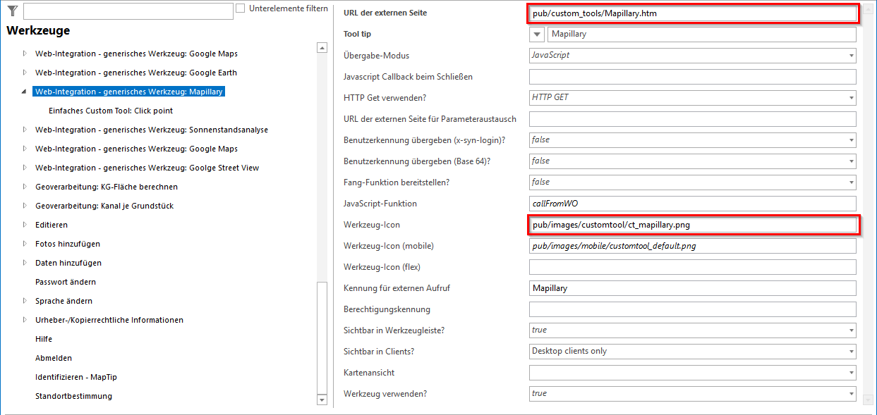 Konfiguration eines generischen Werkzeuges für Mapillary Konfiguration eines generischen Werkzeuges für Mapillary