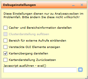 Debugeinstellungen Debugeinstellungen
