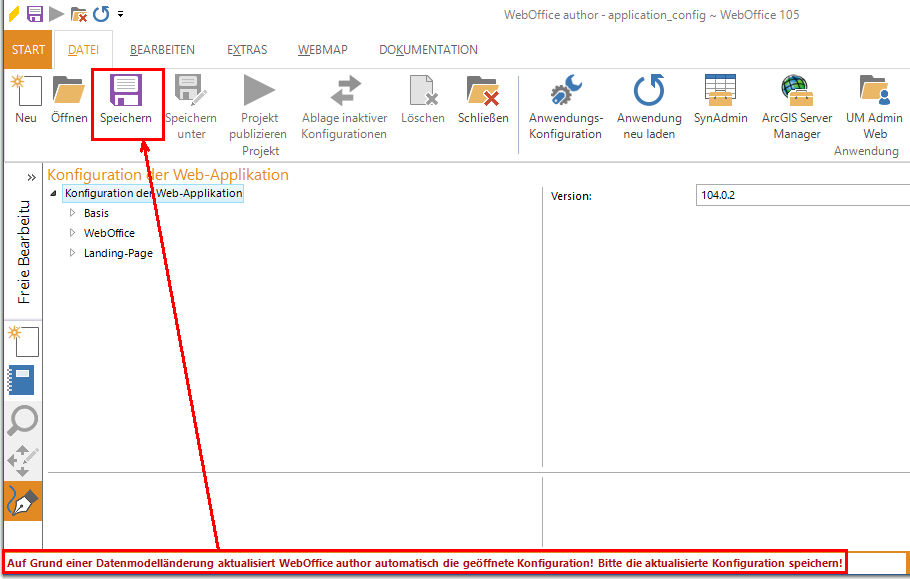 Anwendungskonfiguration öffnen - Aktualisierte Konfiguration speichern Anwendungskonfiguration öffnen - Aktualisierte Konfiguration speichern