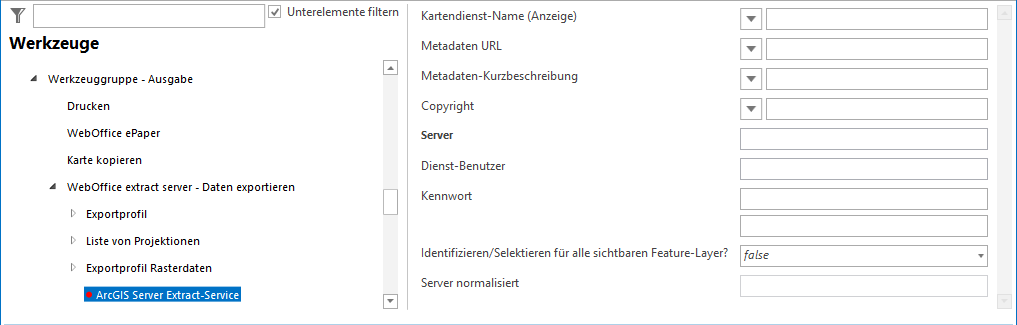 ArcGIS Server Extract-Service Konfiguration