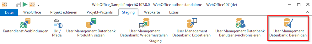 UM-DB bereinigen im WebOffice author standalone