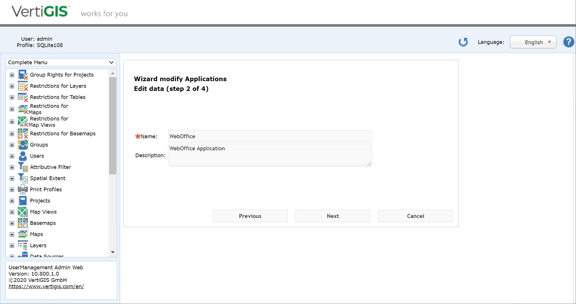 Modify applications - Step 2 Change of data Modify applications - Step 2 Change of data