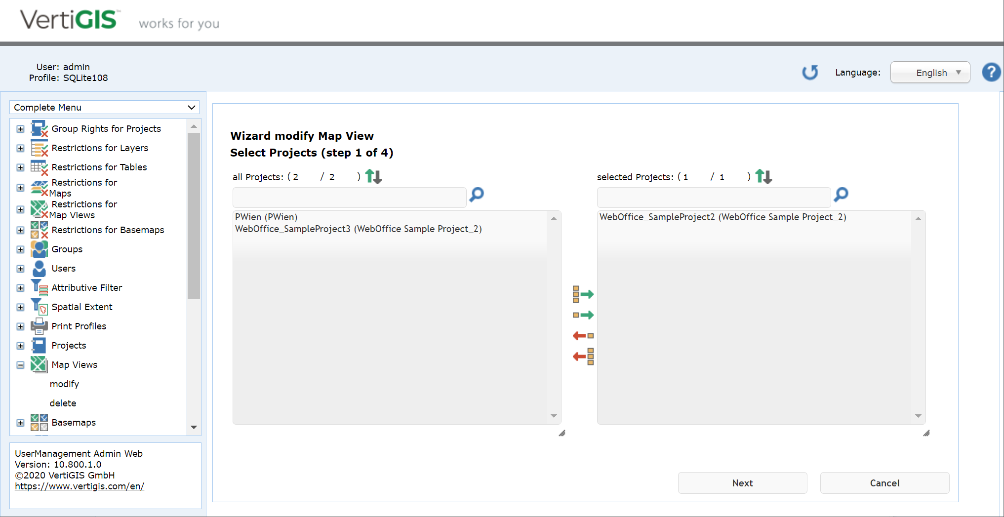 Modify a map view - step 1