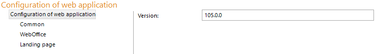 Application configuration settings Application configuration settings