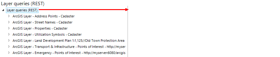 Suppressed flex specific parameters in layer queries