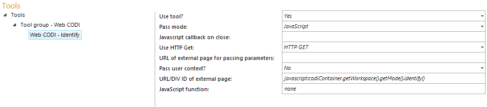 Configuration - Web CODI Identify
