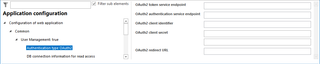 Authentication type OAuth2 configuration Authentication type OAuth2 configuration