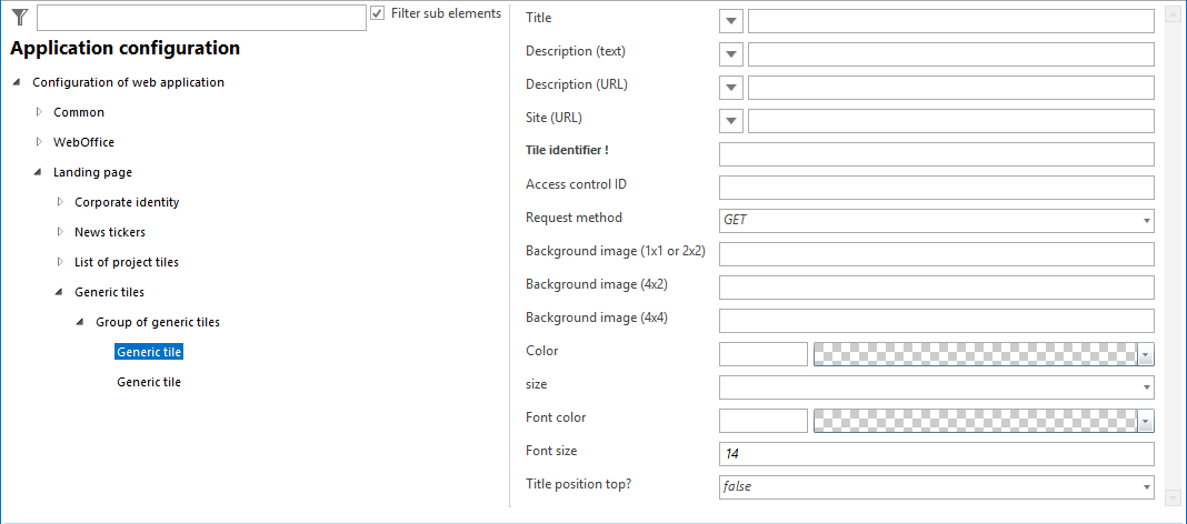 Configuration - generic tile Configuration - generic tile