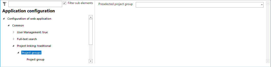 Project groups configuration