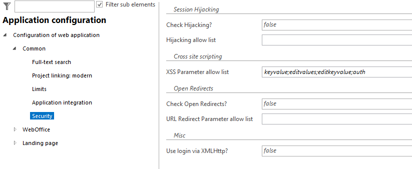 Security configuration