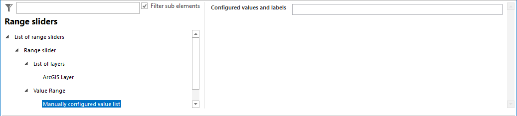 Configuration of a manually configured value list
