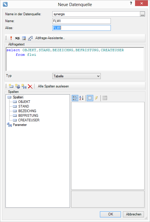Beispiel "Select Statement" für Feature-Classes