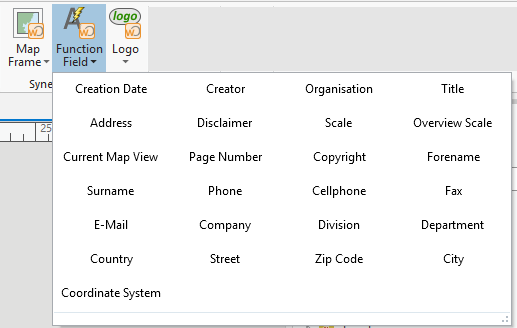 VertiGIS Printing Designer - Function Fields VertiGIS Printing Designer - Function Fields