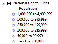 National Capital Cities - Darstellung der Symbole im GIS