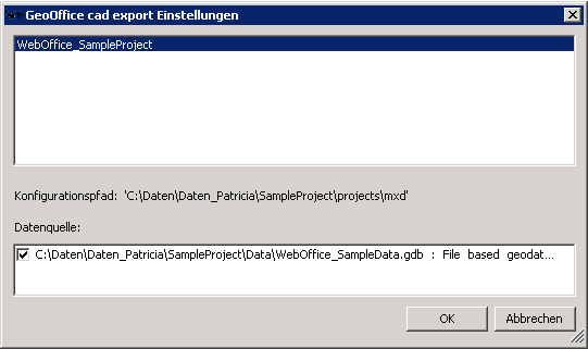 cad export Einstellungen