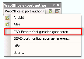 CAD-Export Konfiguration generieren