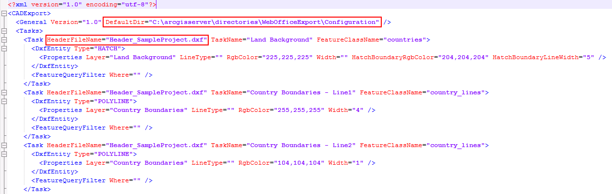 Cad export Konfiguration