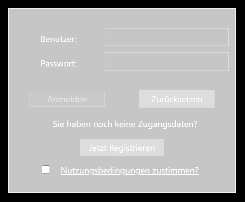 Login - Nutzungsbedingungen zustimmen