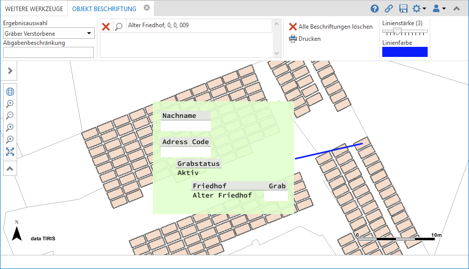 K5 Beschriftung - Anpassung des Stils der Beschriftungslinie im WebOffice core Client