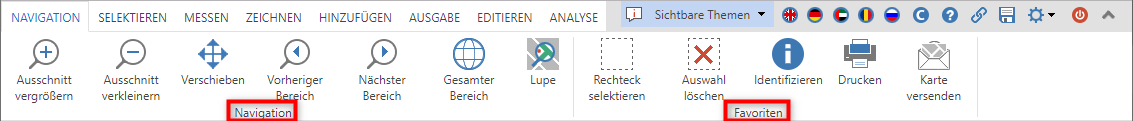 Werkzeuggruppierungen in WebOffice core Client