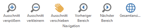 Navigationswerkzeuge im WebOffice core Client