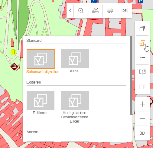 Kategorisierte Kartenvorschau mit Standardbild 