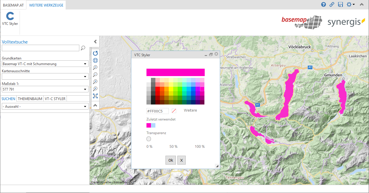 VTC Styler im WebOffice core Client