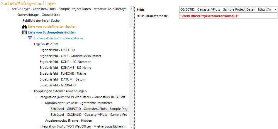 Konfiguration des Schlüsselfelds mit dem HTTP Parametername, welche in der JSP-Datei konfiguriert wurde Konfiguration des Schlüsselfelds mit dem HTTP Parametername, welche in der JSP-Datei konfiguriert wurde