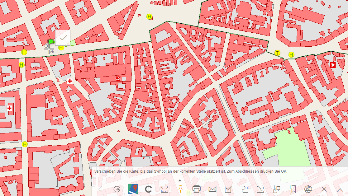 Setzen eines (Treffpunkt-) Symbols im mobile Client