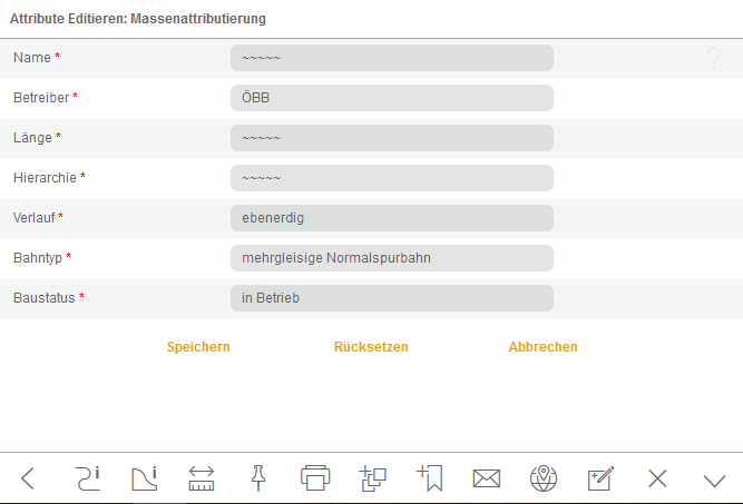 Editierformular für Massenattributierung