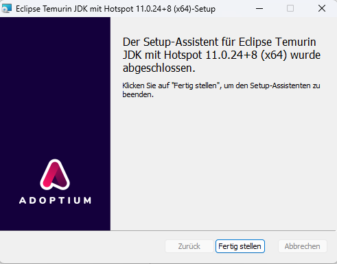 Setup Wizard abgeschlossen