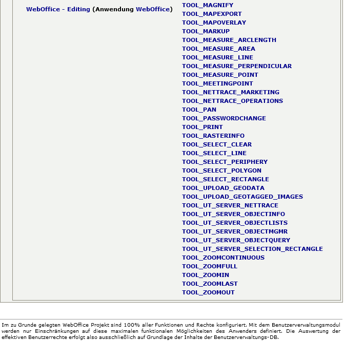 UserManagement Admin Web - Bericht für effektive Benutzerrechte