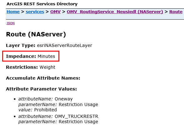 Netzwerkkosten im Routing-Dienst