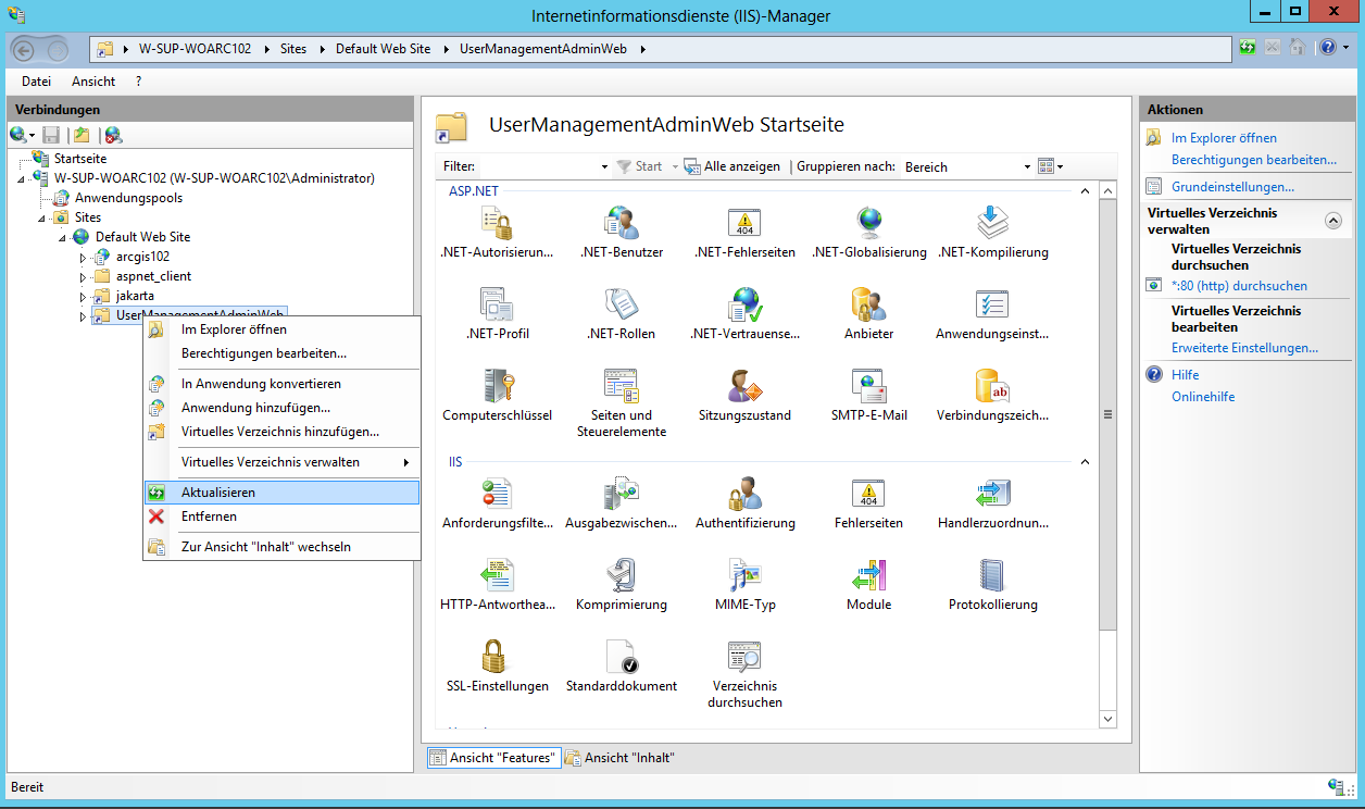 Verzeichnis aktualisieren und zur Ansicht "Inhalt" wechseln Verzeichnis aktualisieren und zur Ansicht "Inhalt" wechseln
