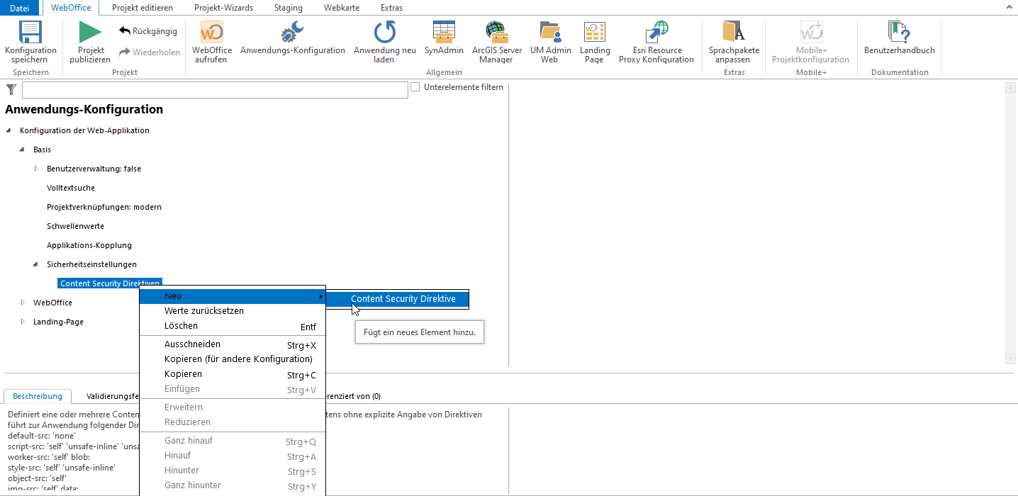 Individuelle Anpassung einzelner Direktiven  