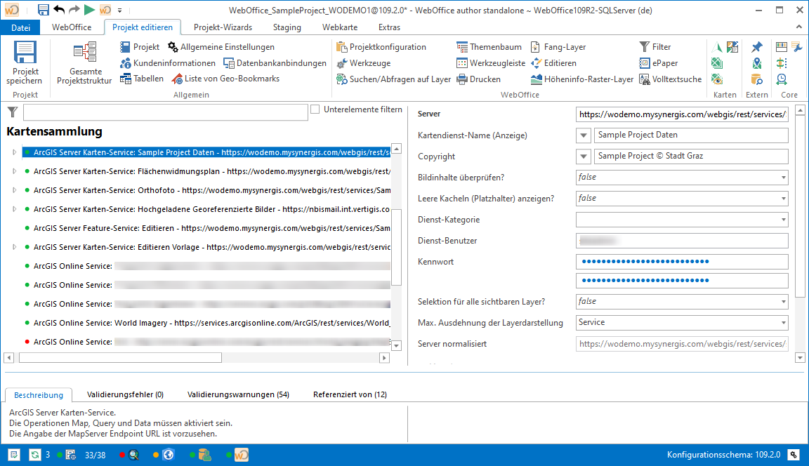 ArcGIS Server Karten-Service Konfiguration