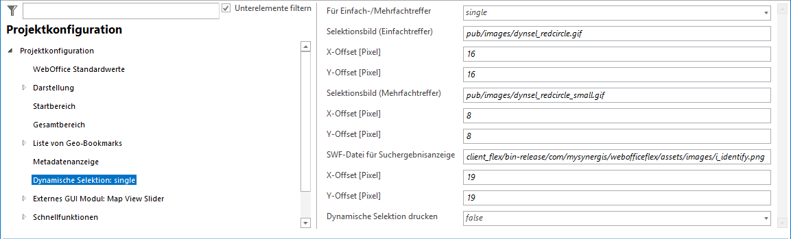 Dynamische Selektion Konfiguration