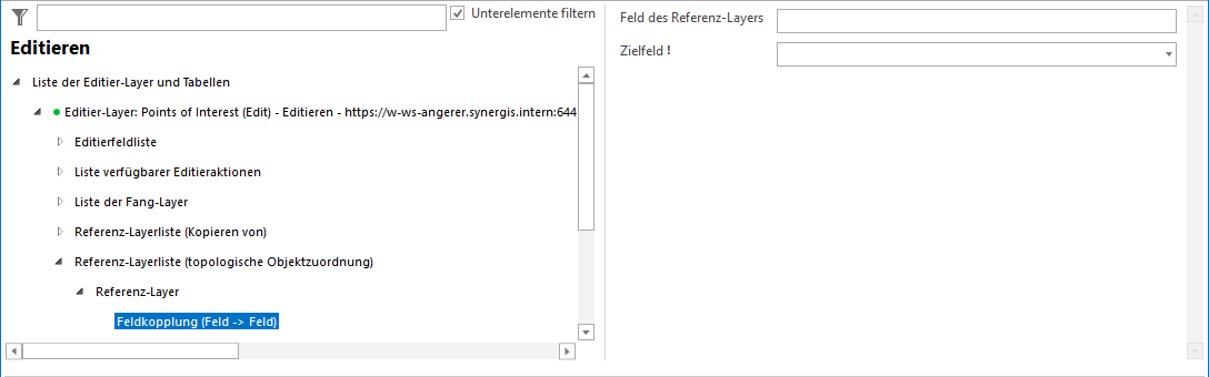 Konfiguration - Feldkopplung (topologische Objektzuordnung), Feld -> Feld