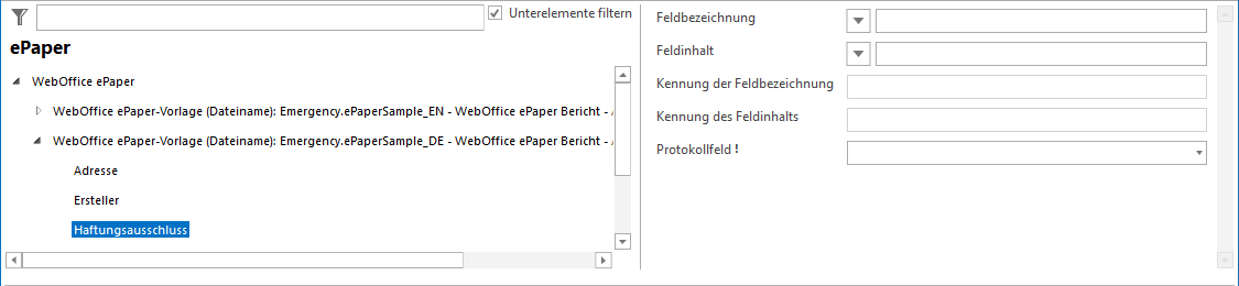 Konfiguration Rechtsinformation