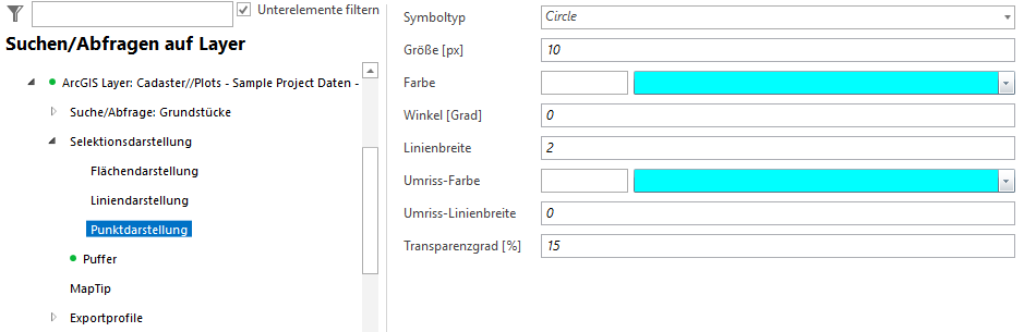Konfiguration Punktdarstellung