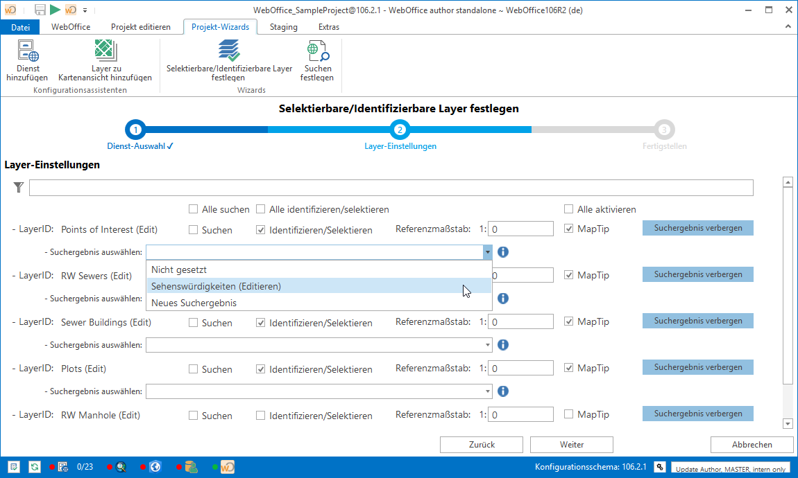 Suchergebnis auswählen