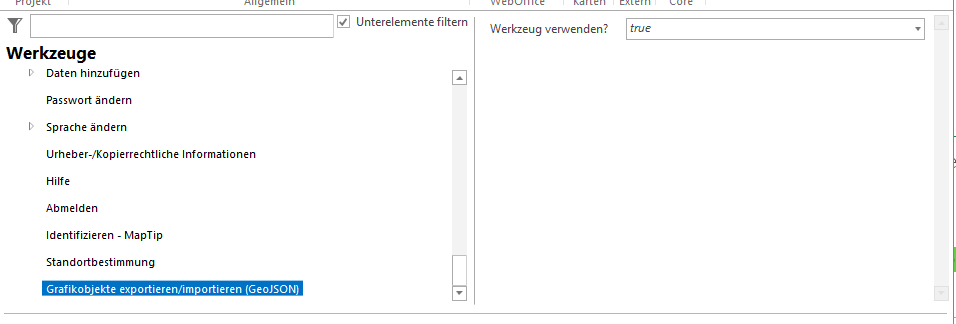 Werkzeug Grafikobjekte exportieren (GeoJSON) Werkzeug Grafikobjekte exportieren (GeoJSON)