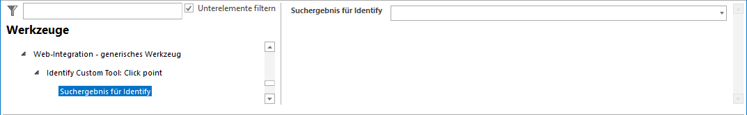 Konfiguration des Suchergebnisses für das Identify Custom Tool