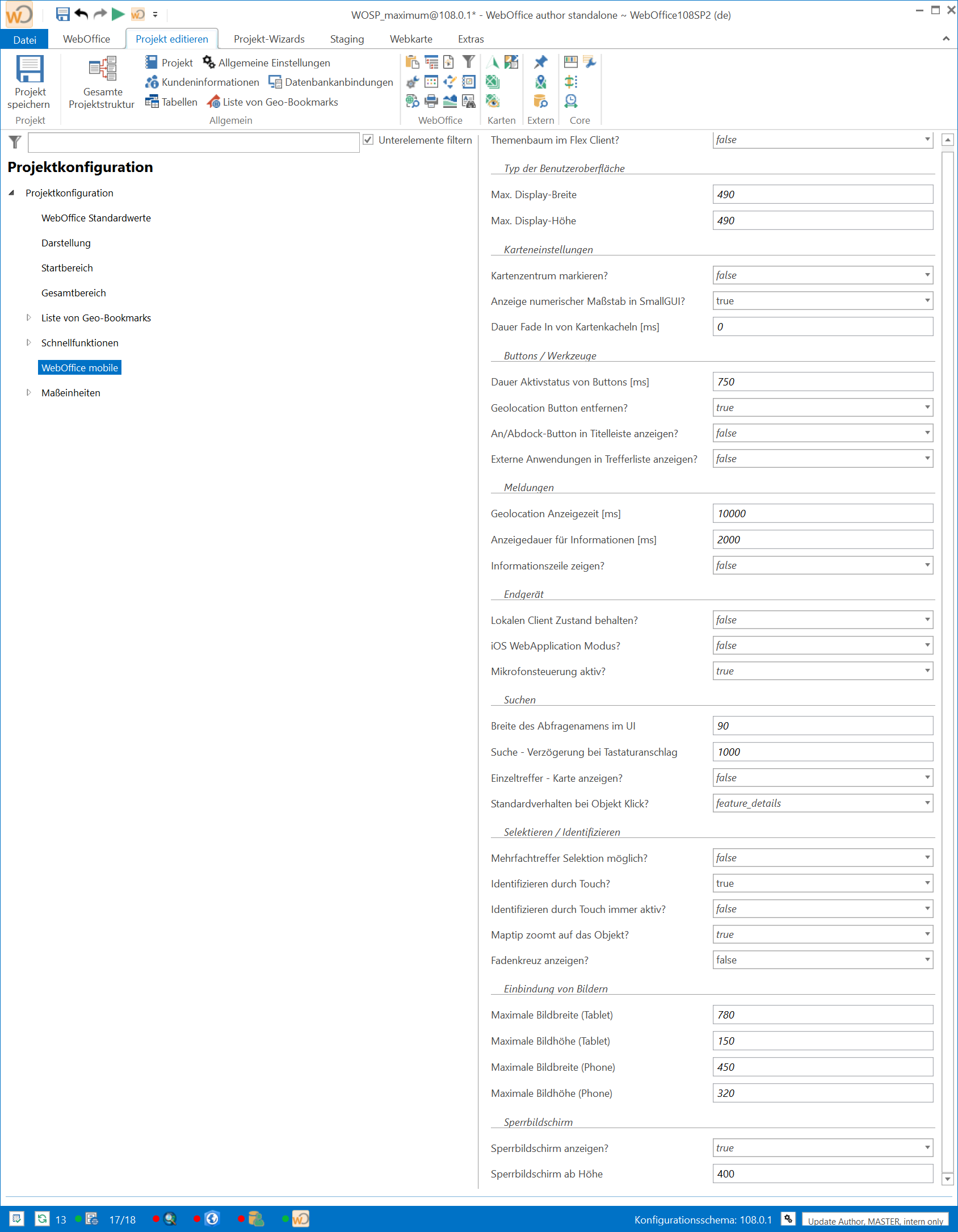 WebOffice mobile Client Konfiguration