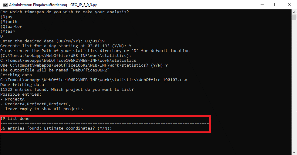 Locating of the IP-Addresses Locating of the IP-Addresses