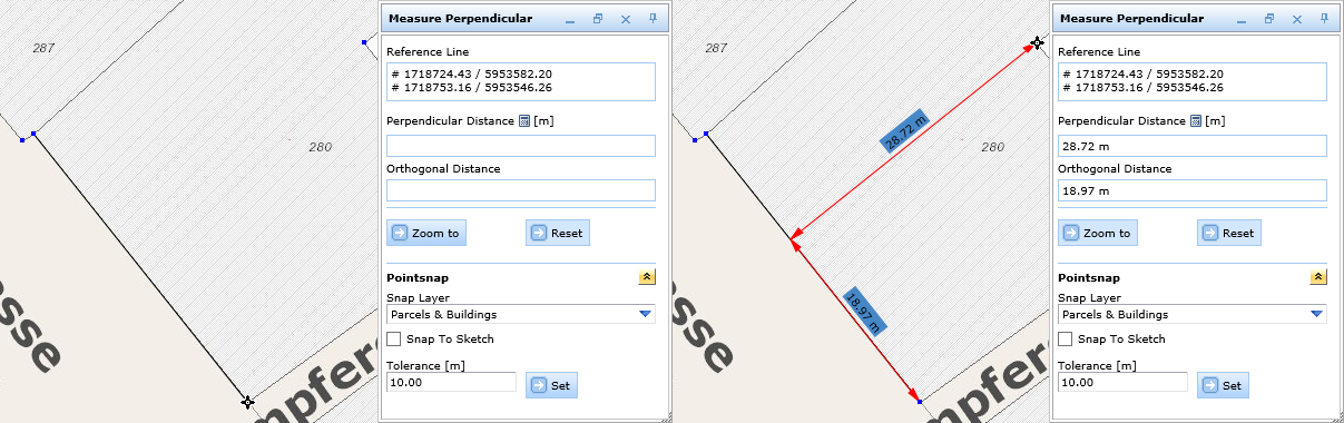 Measuring perpendicular using snapping in the WebOffice html client